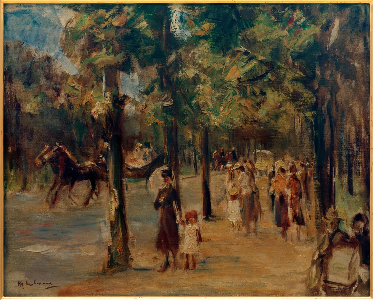 Bakgate i dyrehagen med barnevogner av Max Liebermann