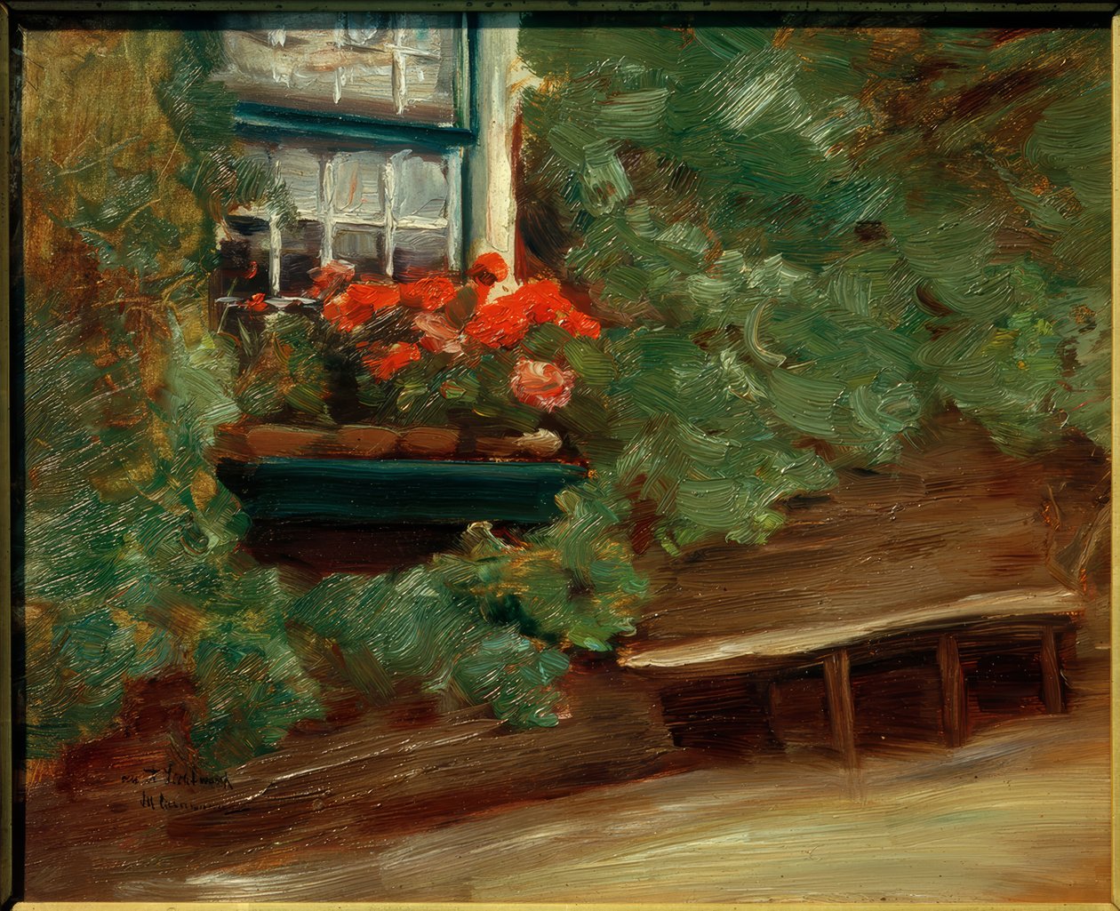 Utsikt over et nederlandsk gårdshus av Max Liebermann