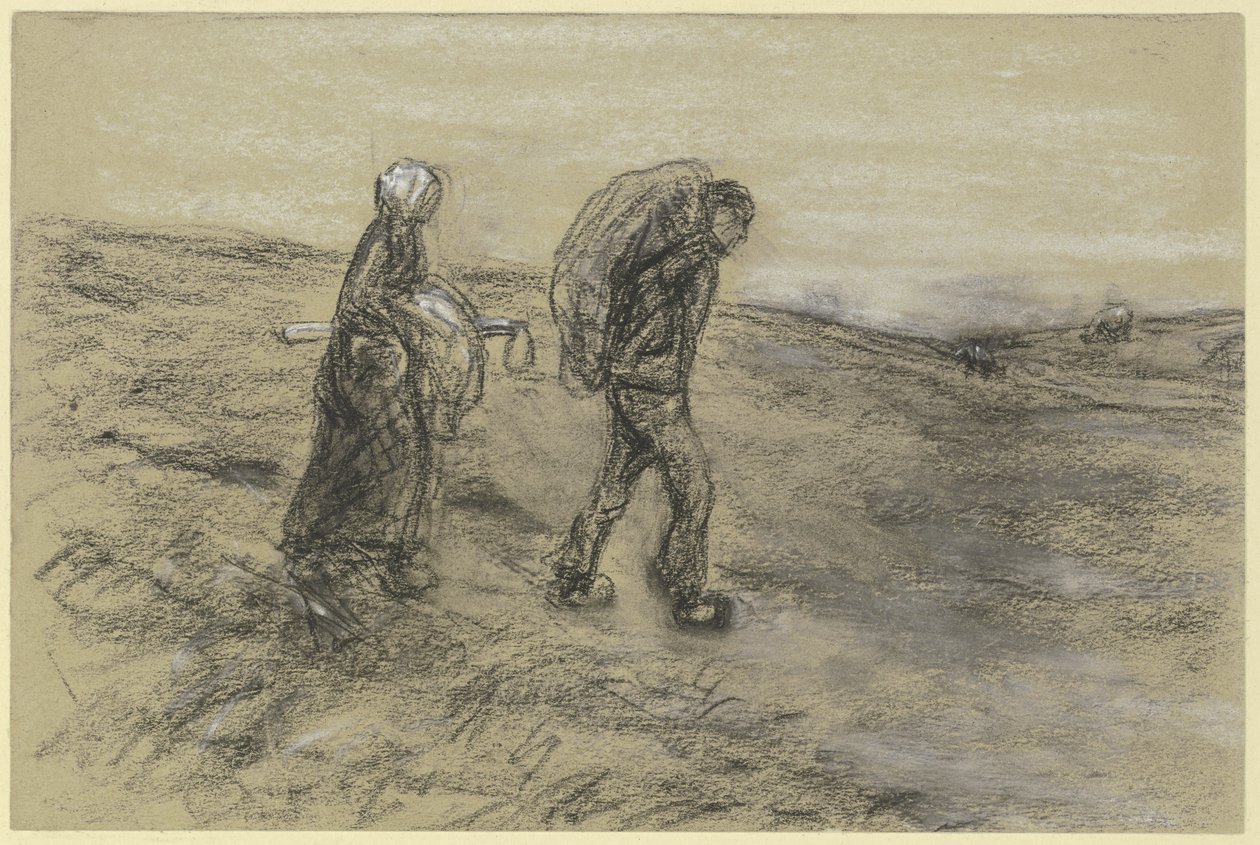 Arbeider som kommer hjem fra markarbeid med sin kone av Max Liebermann