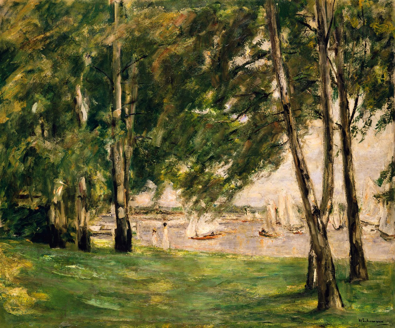 Utsikt over Wannsee med seilbåter av Max Liebermann