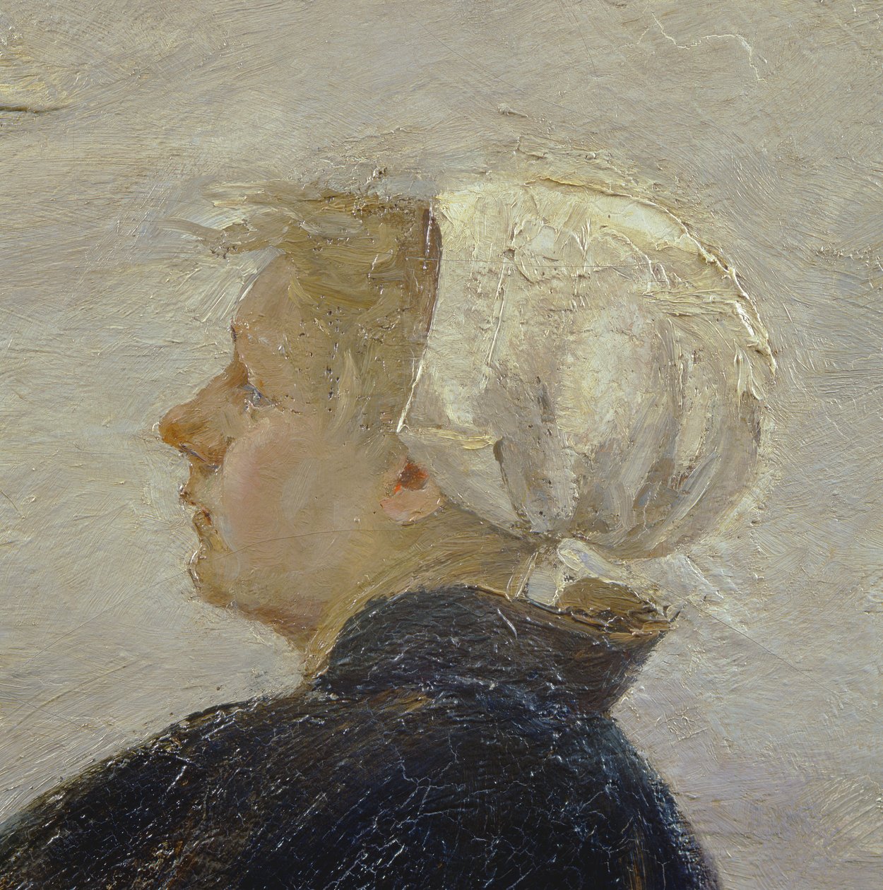 Detalj fra Repairing the Nets, 1889 (se 144756) av Max Liebermann