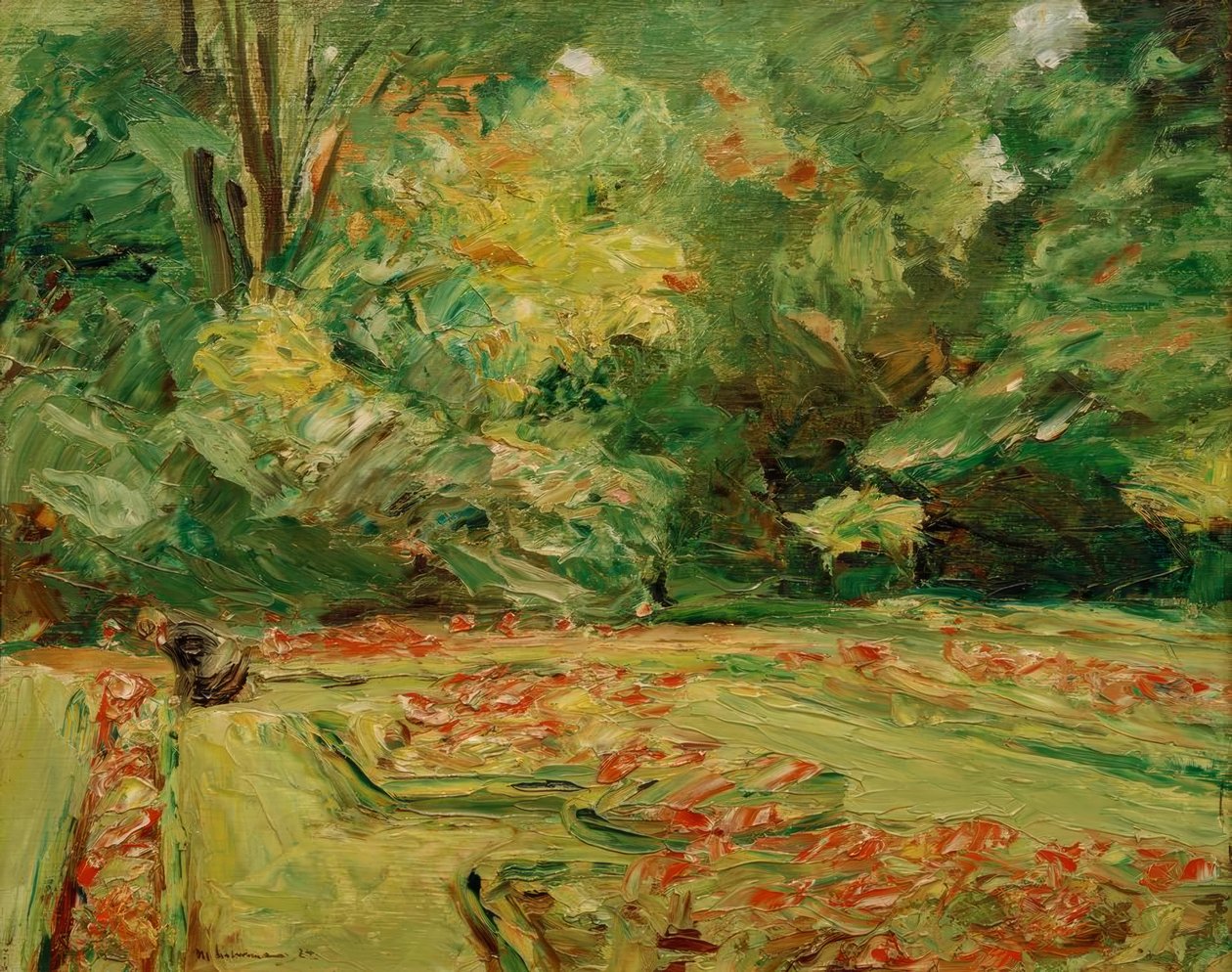 Blomsterterrassen i Wannsee-hagen mot nord av Max Liebermann