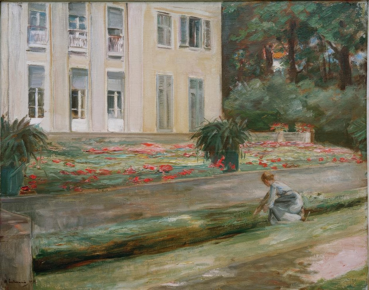 Blomsterterrassen i Wannsee-hagen mot nordvest av Max Liebermann