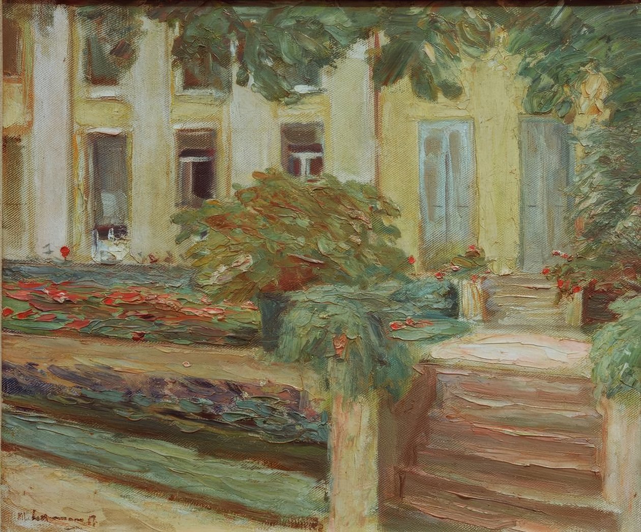 Blomsterterrassen i Wannsee-hagen mot sørvest av Max Liebermann