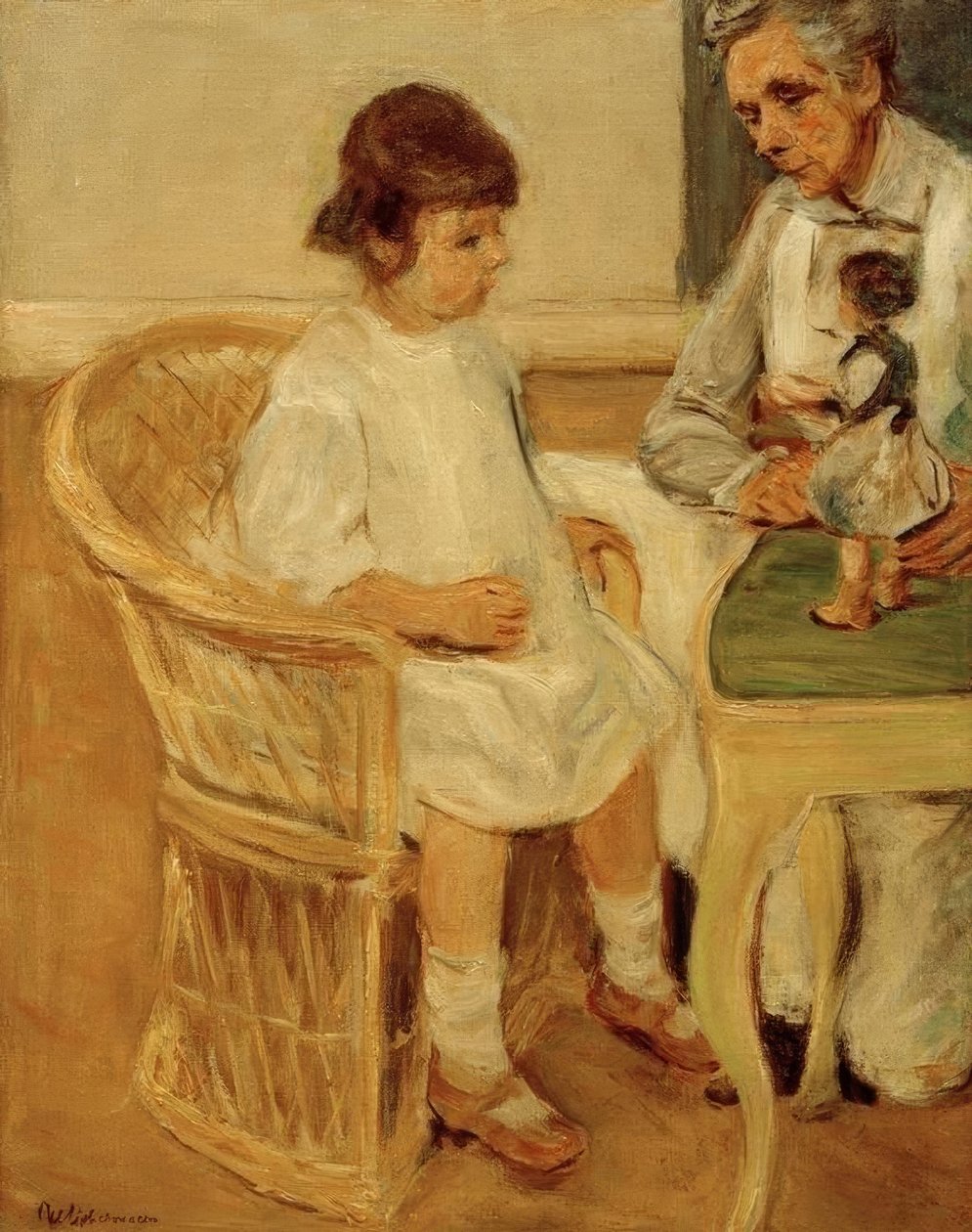 Kunstnerens barnebarn i kurvstolen til høyre av Max Liebermann