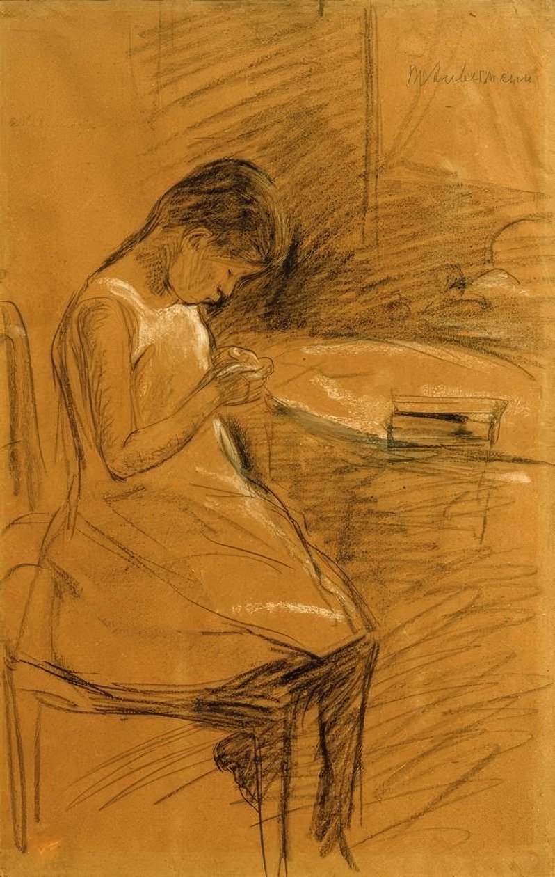 Kunstnerens datter, syr av Max Liebermann