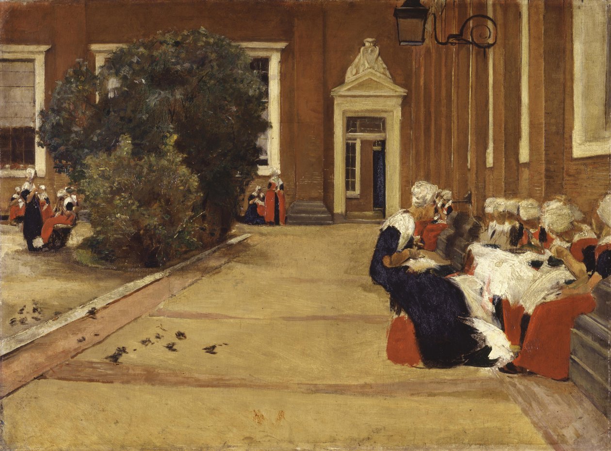 Friminutt på barnehjemmet i Amsterdam (Studie) av Max Liebermann