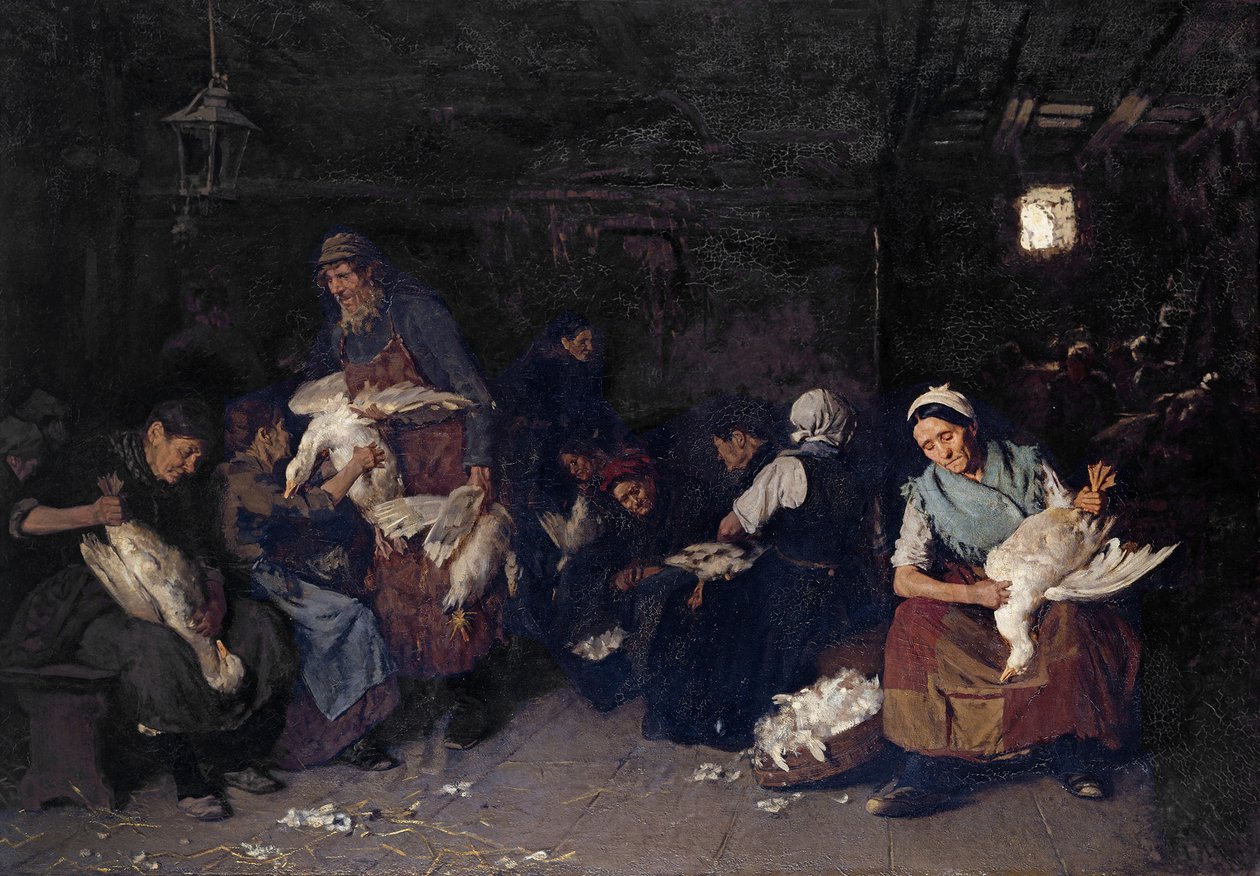 Kvinner som plukker gjess av Max Liebermann