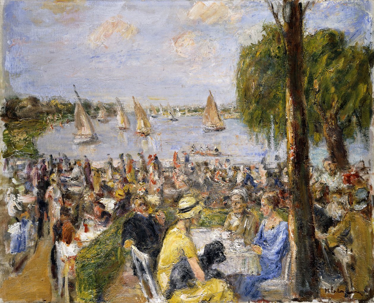 Garden Cafe ved Wannsee; hagekafe ved Wannsee, av Max Liebermann