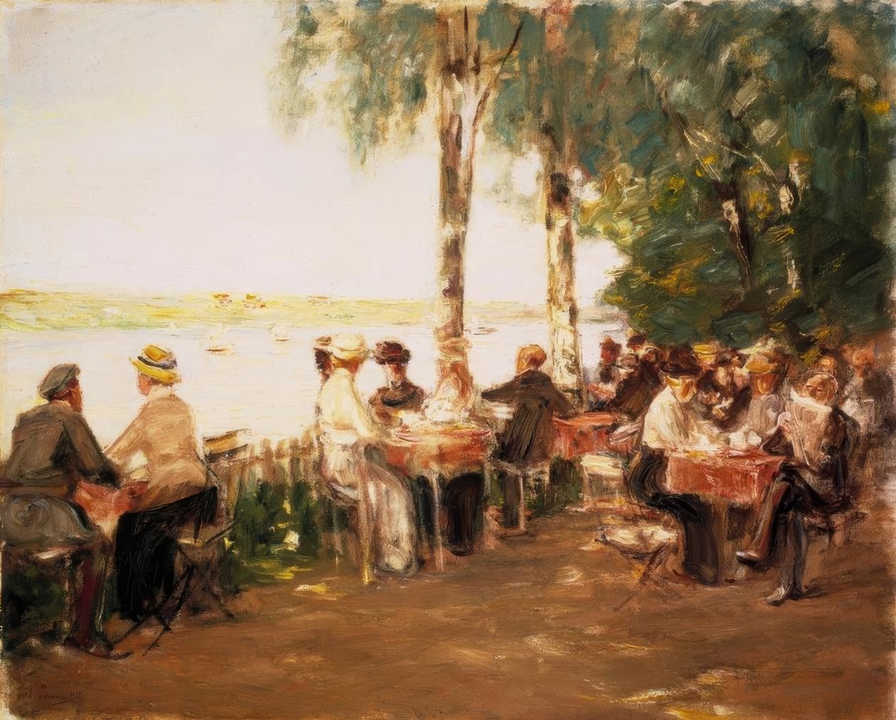 Hagerestaurant ved vannet av Max Liebermann