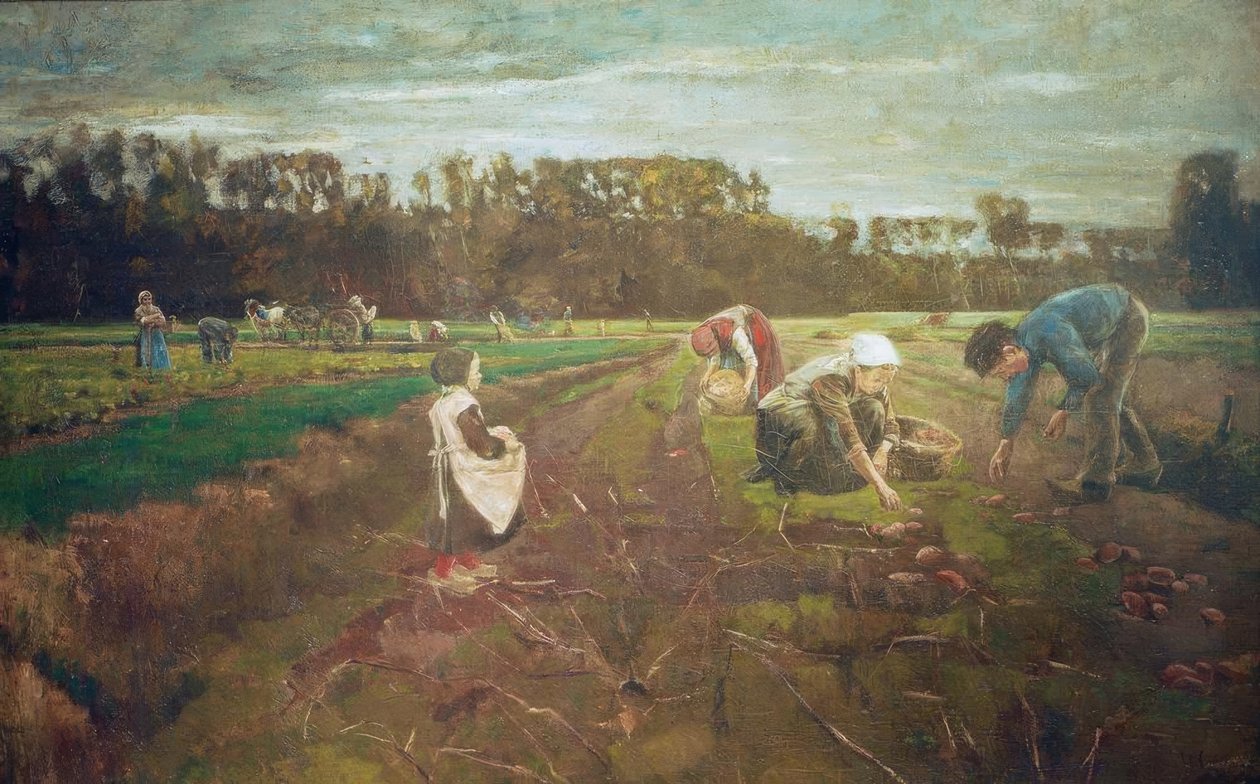 Kartoffelernte i Barbizon av Max Liebermann