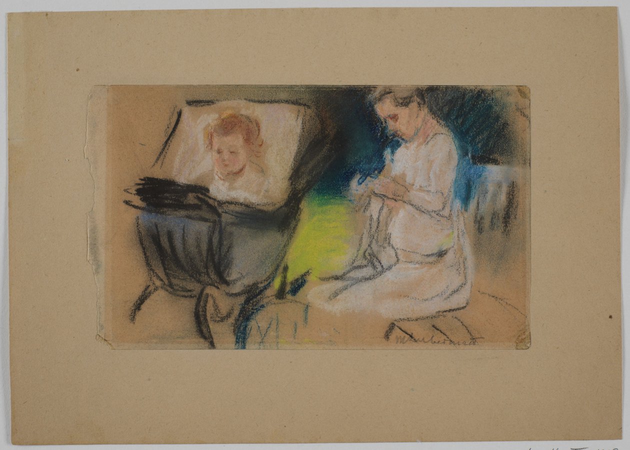 Barn i barnevogn og barnepike av Max Liebermann