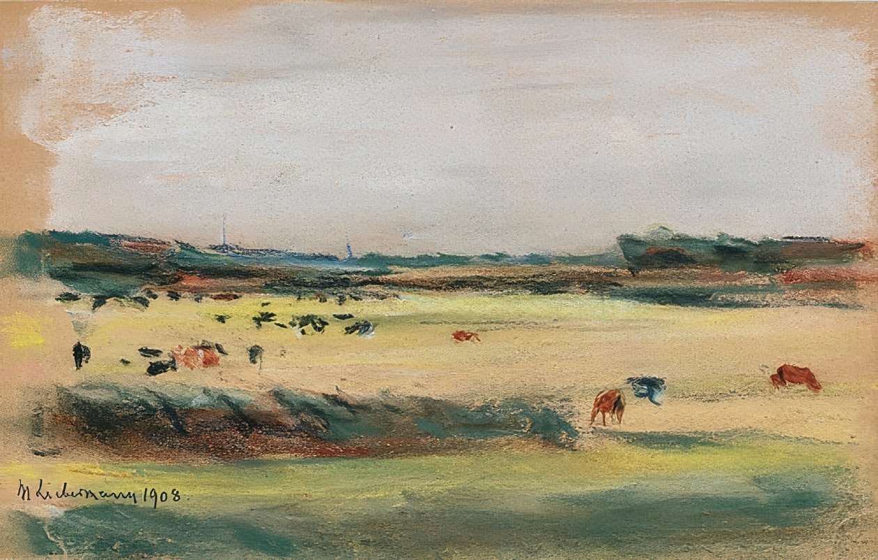 Landskap med beitende kyr. 1908 av Max Liebermann