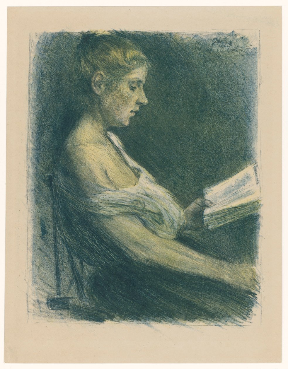 Lesende jente av Max Liebermann