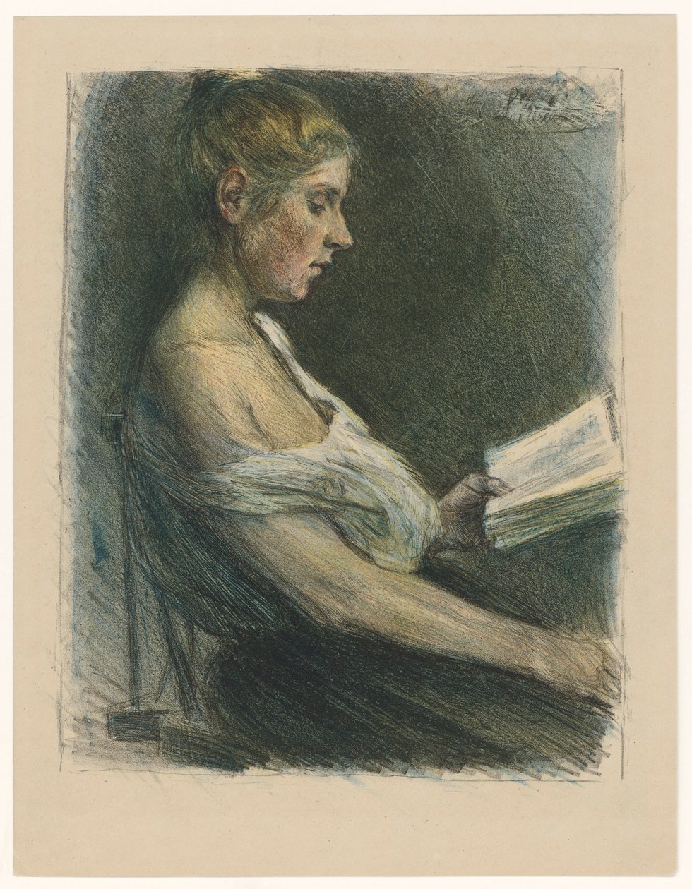 Lesende jente av Max Liebermann