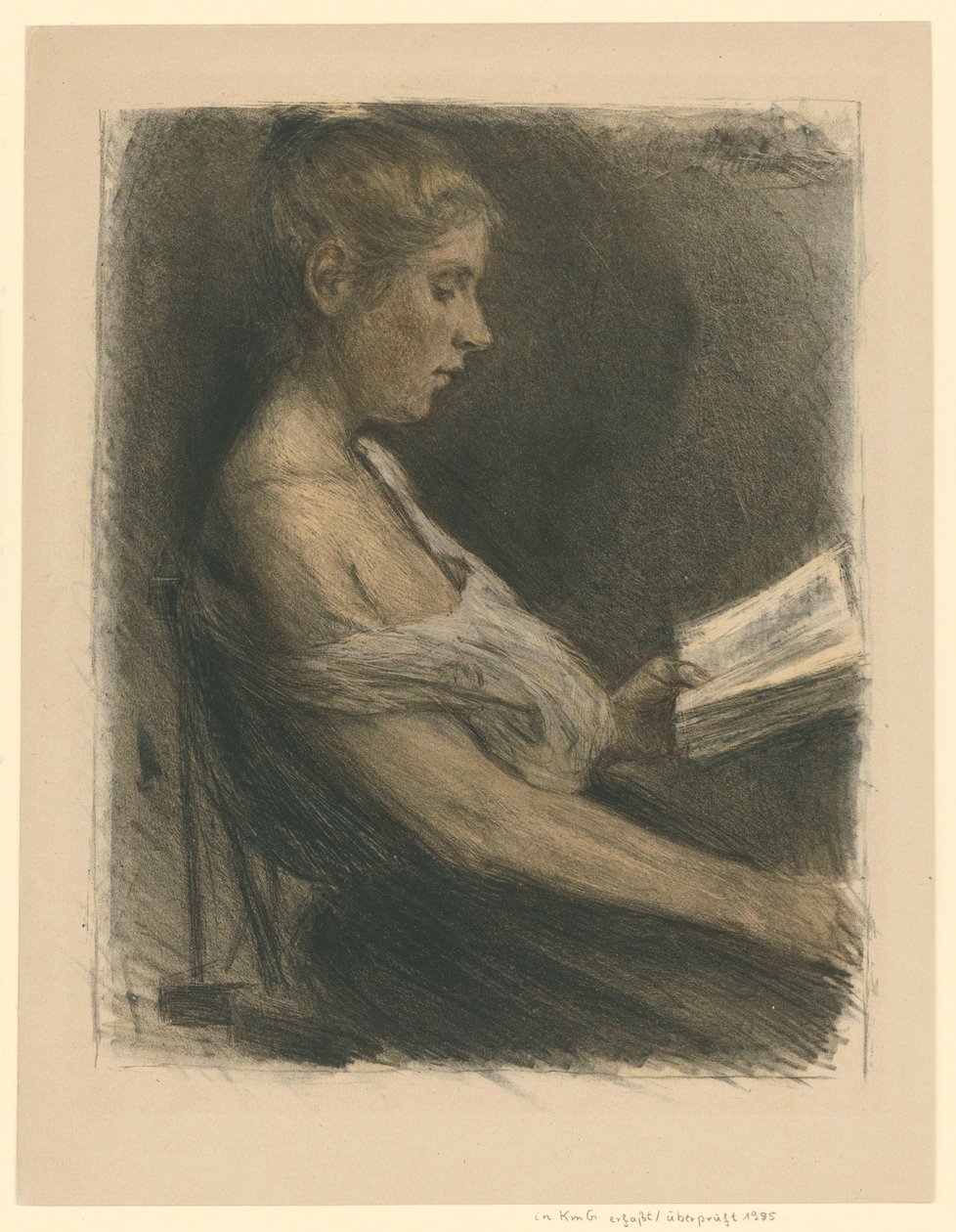 Lesende jente av Max Liebermann