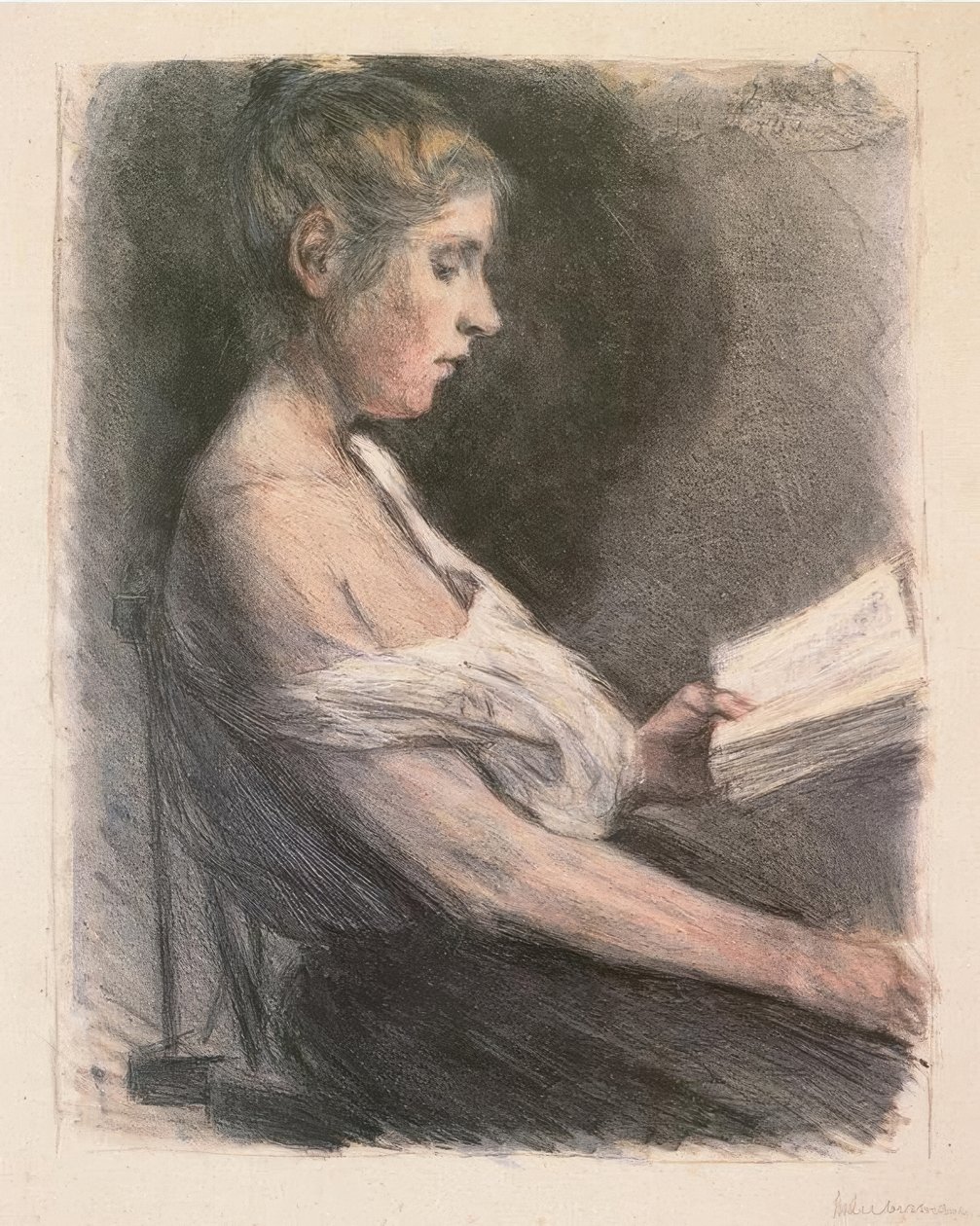 Lesende jente av Max Liebermann