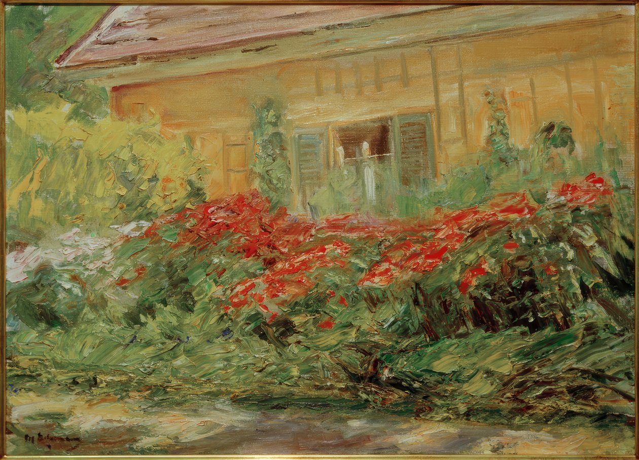 M.Liebermann, blomsterbusker ved gartnerhytta mot nord av Max Liebermann