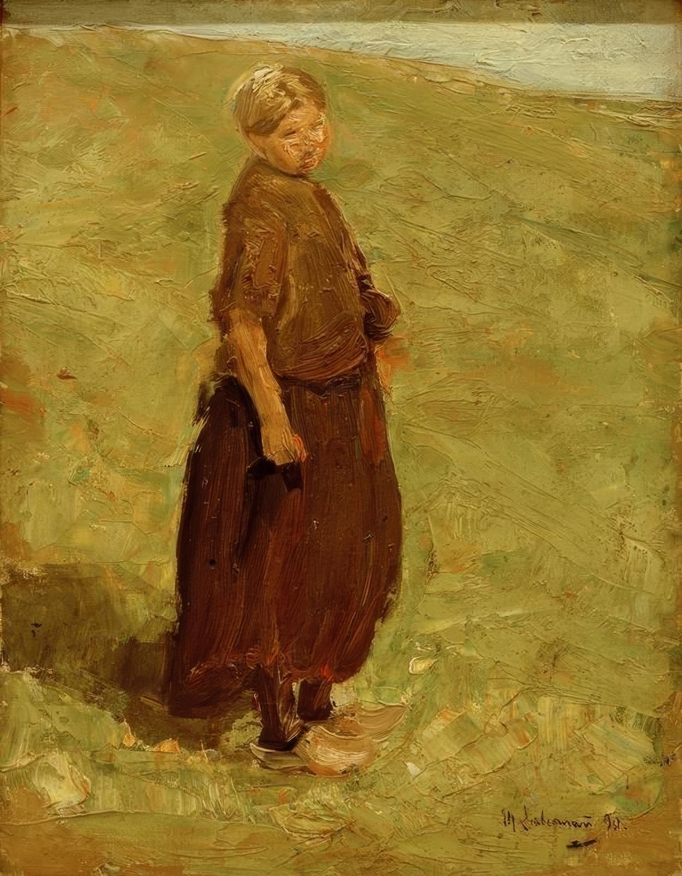 Jente på sanddynen, stående til høyre av Max Liebermann