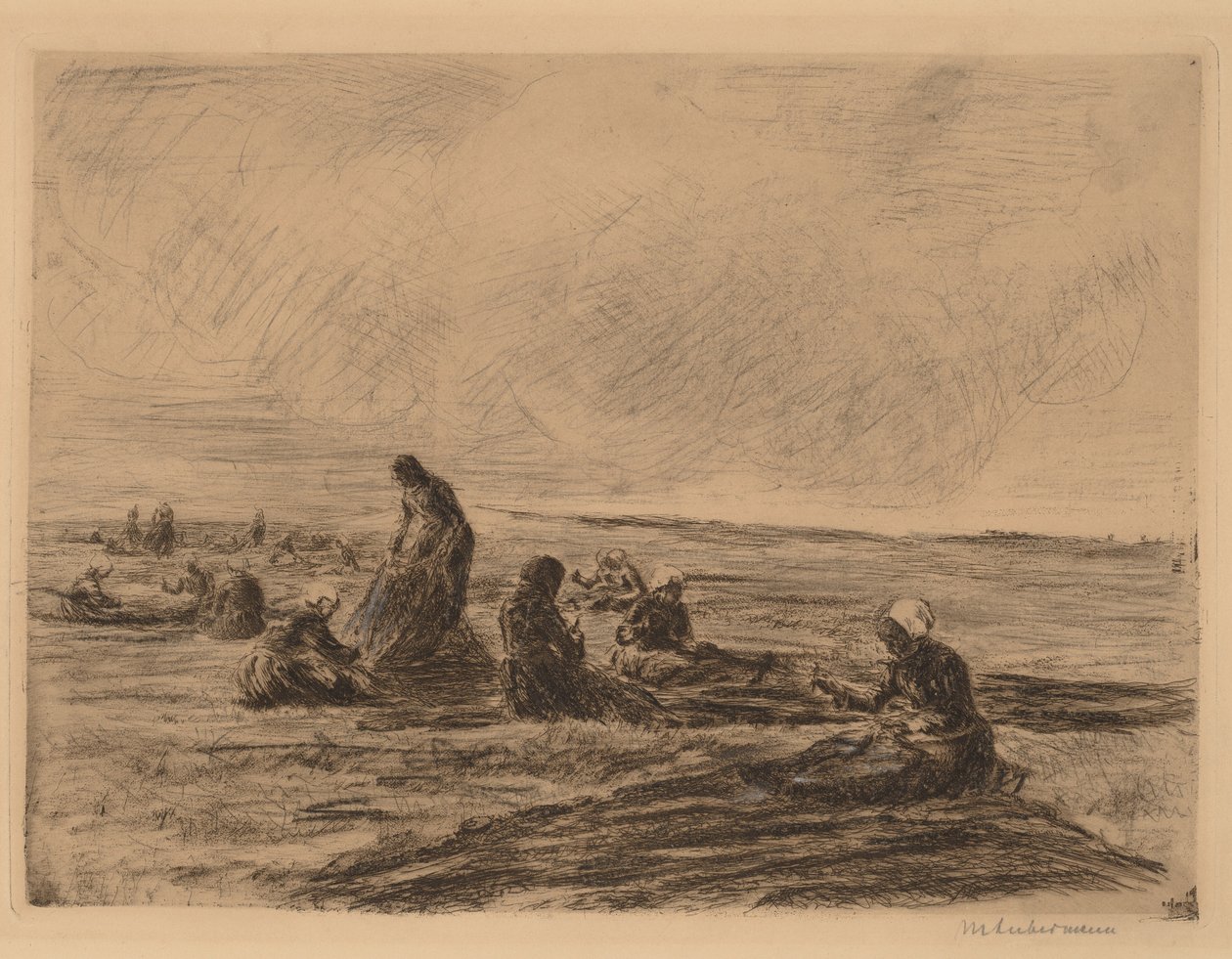 Mending the Nets av Max Liebermann