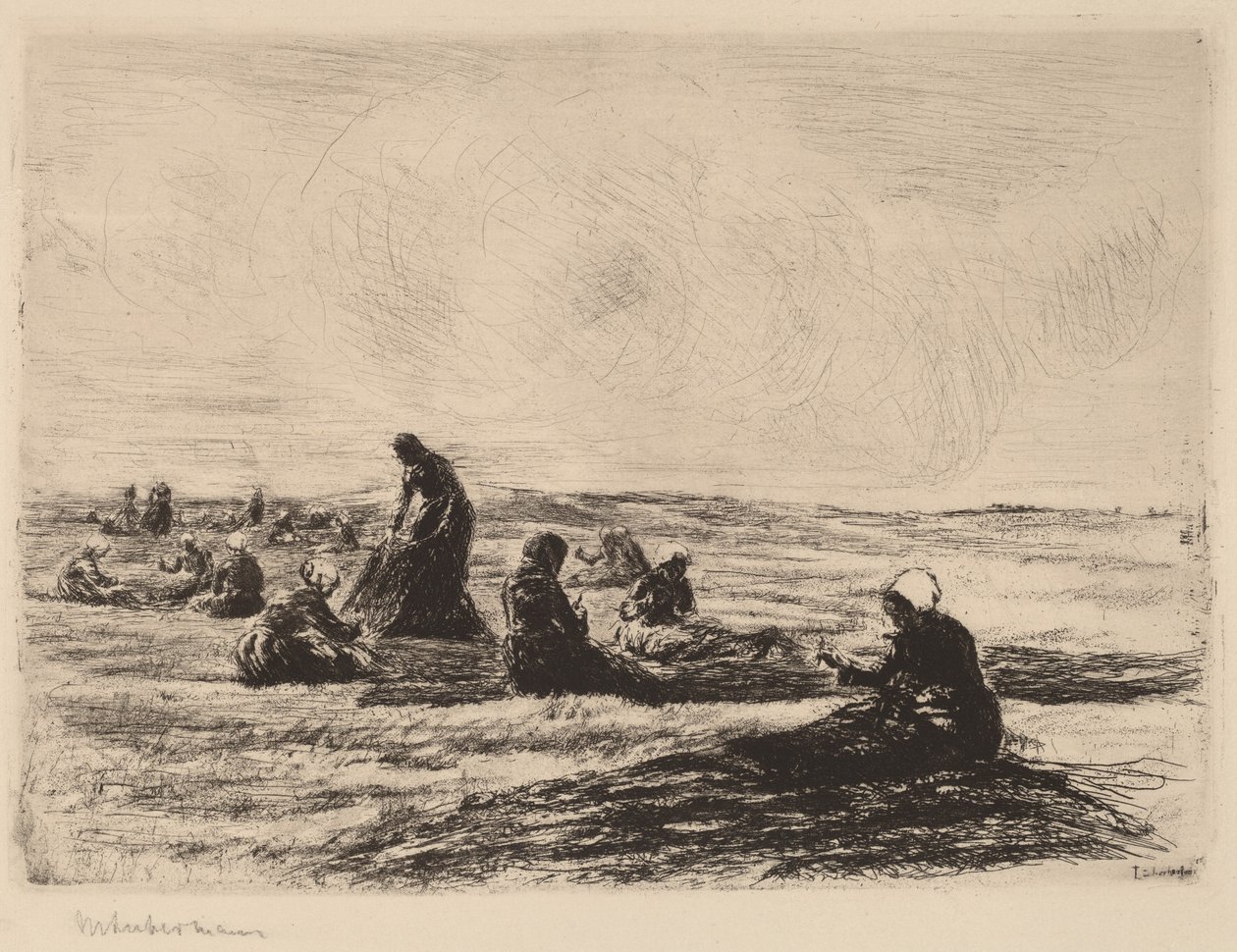 Mending the Nets av Max Liebermann