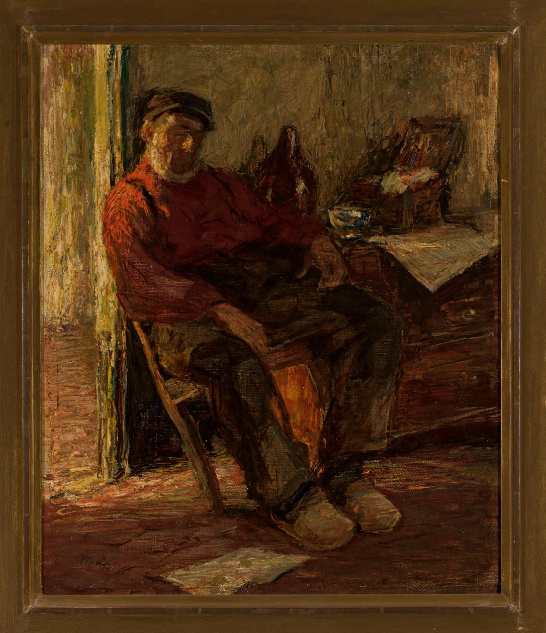 Mann i et interiør av Max Liebermann