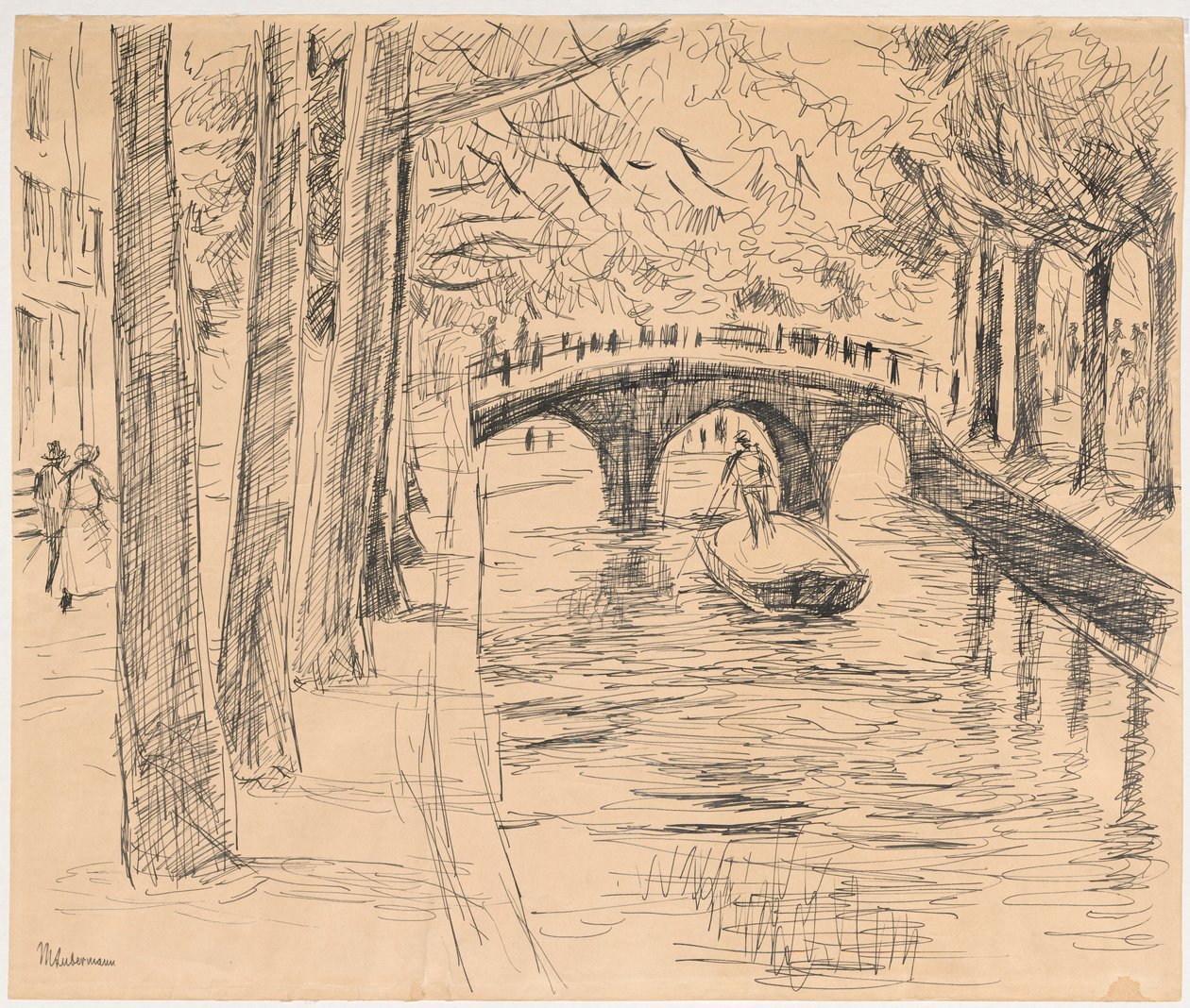 Bro over en kanal i Amsterdam av Max Liebermann