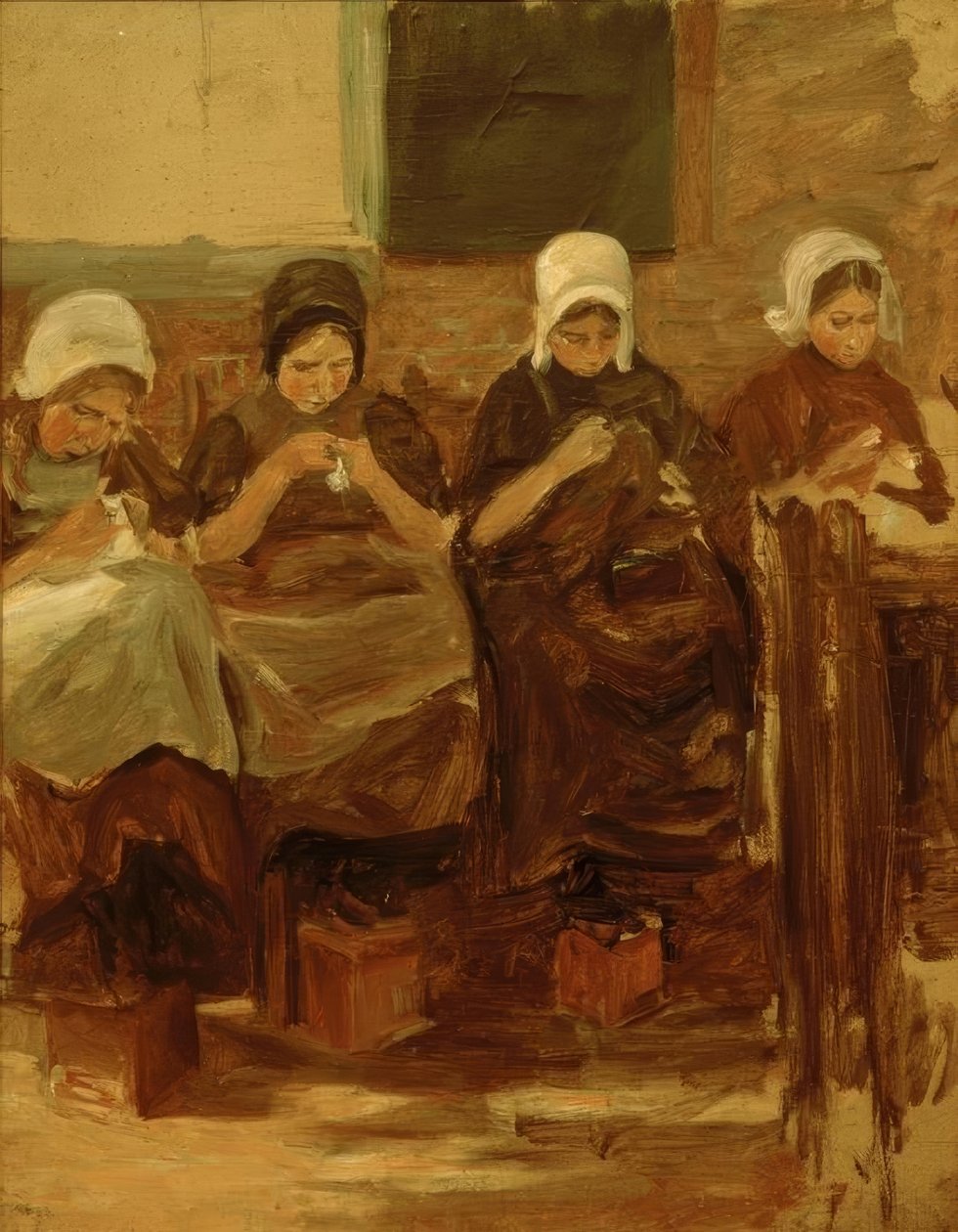 Sy jenter i Huyzen av Max Liebermann