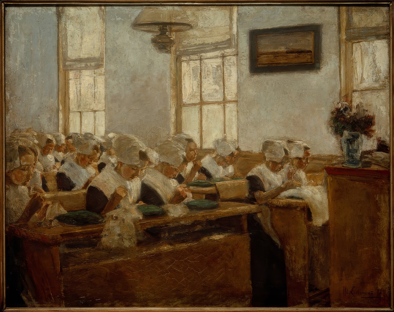 Syskole - arbeidsrom i barnehjemmet i Amsterdam av Max Liebermann