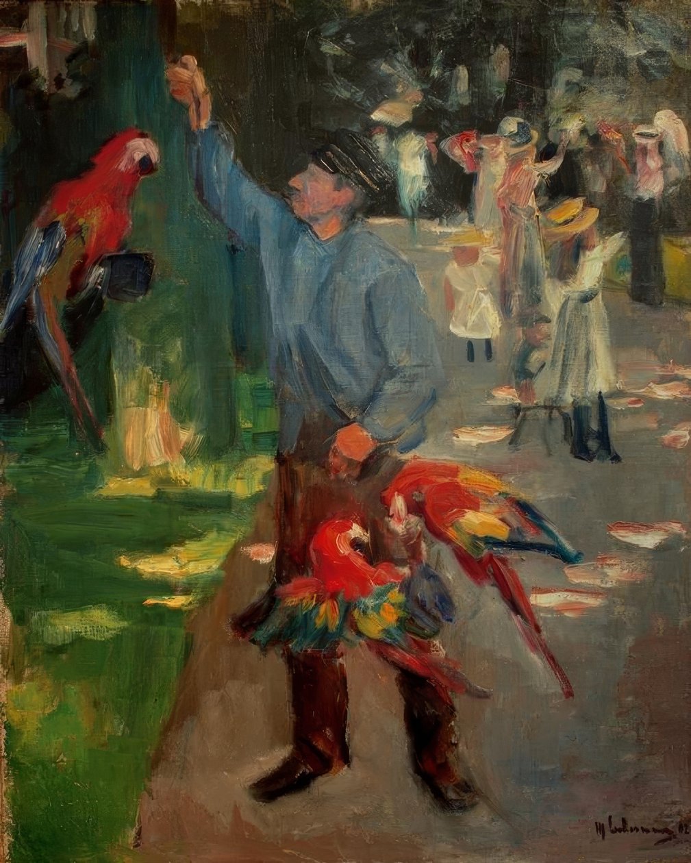 Papegøyemann i Amsterdam Zoo av Max Liebermann