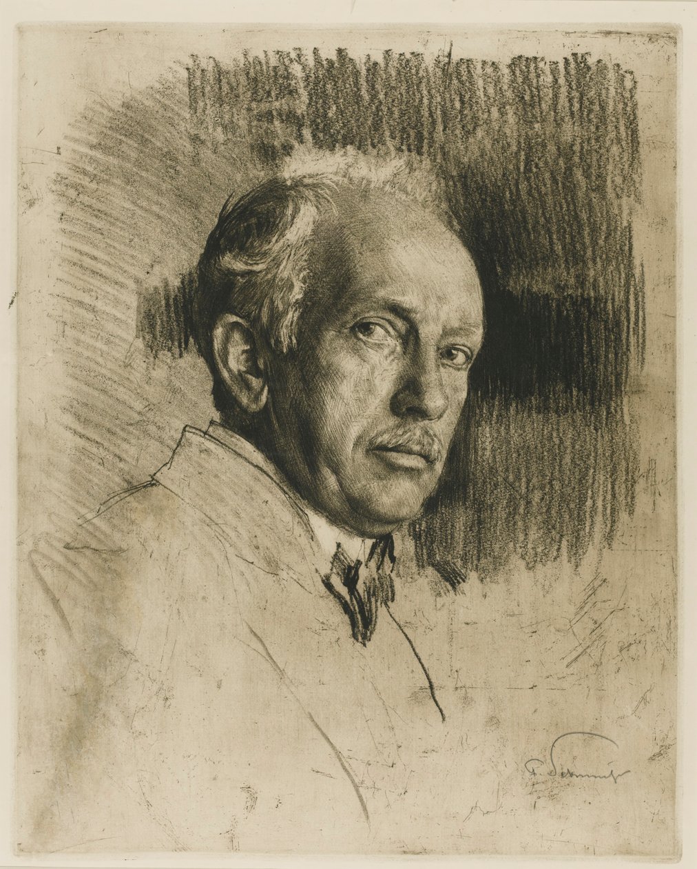 Portrett av komponisten Richard Strauss 1864-1949, ca. 1914. av Max Liebermann
