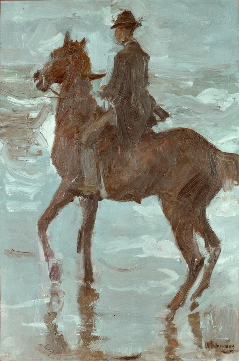 Rytter på stranden av Max Liebermann