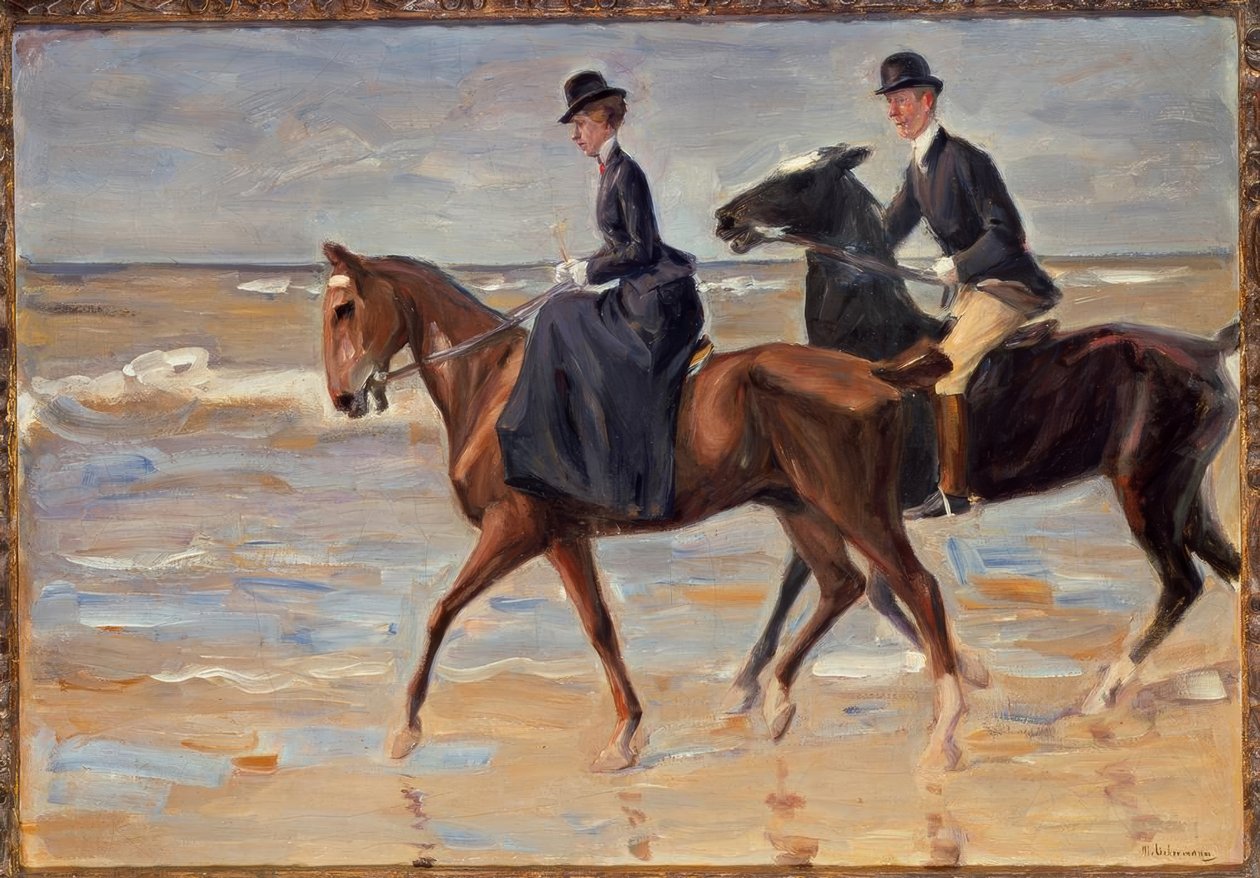 Rytter og rytter på stranden av Max Liebermann