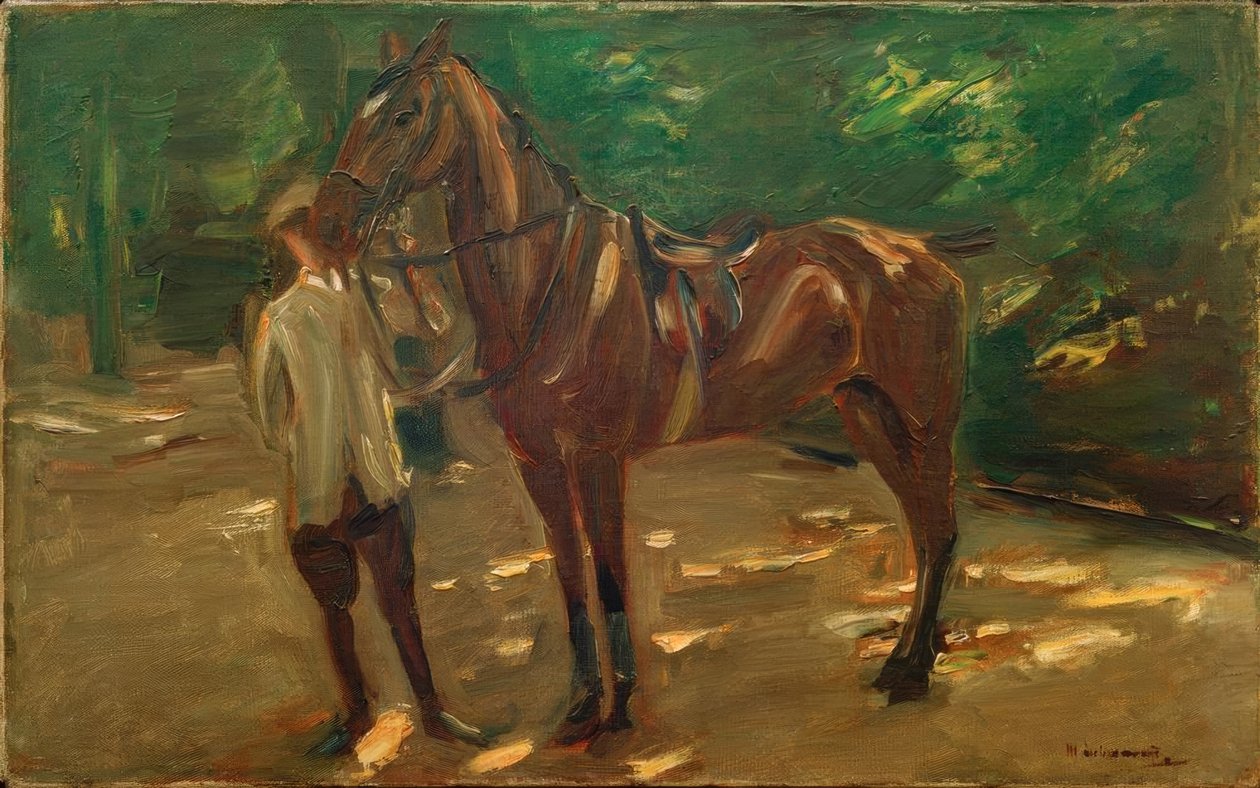 Brudgommen med hest av Max Liebermann