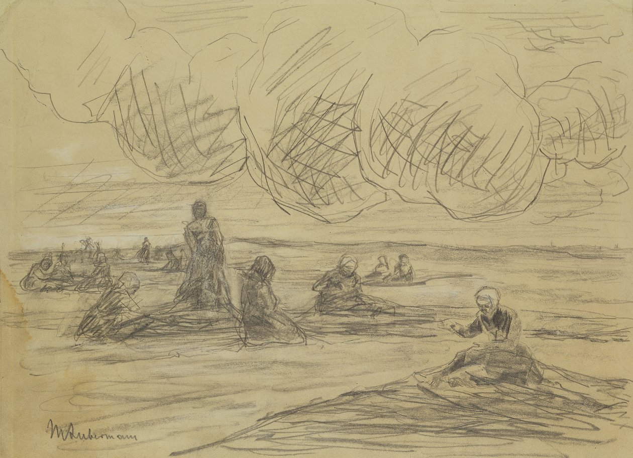 Reparasjon av nettene, 1894 av Max Liebermann