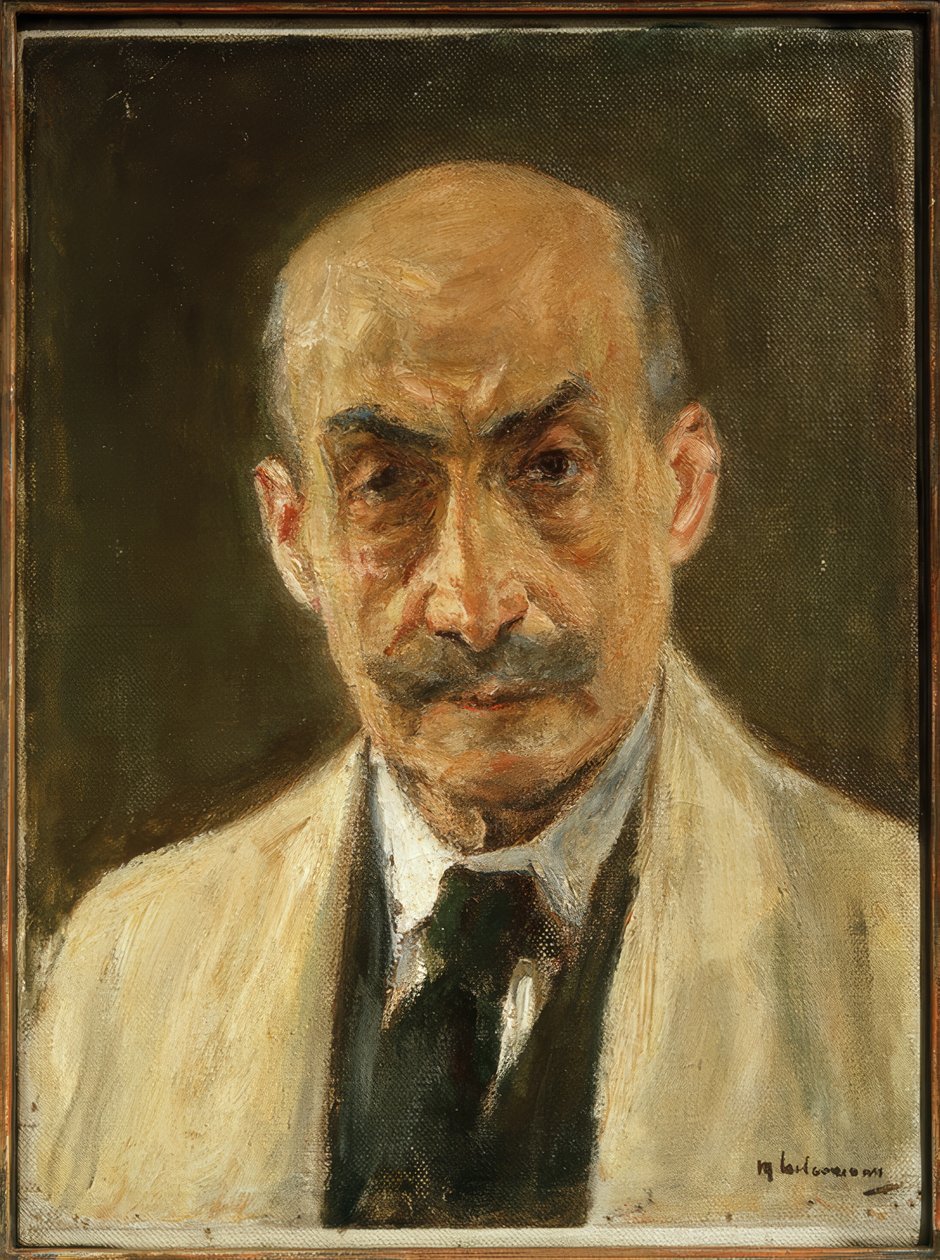 Selvportrett (byste i malerens kittel) av Max Liebermann