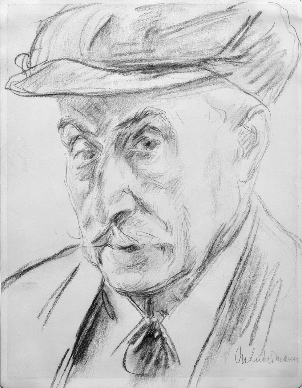 Selvportrett med topphette av Max Liebermann