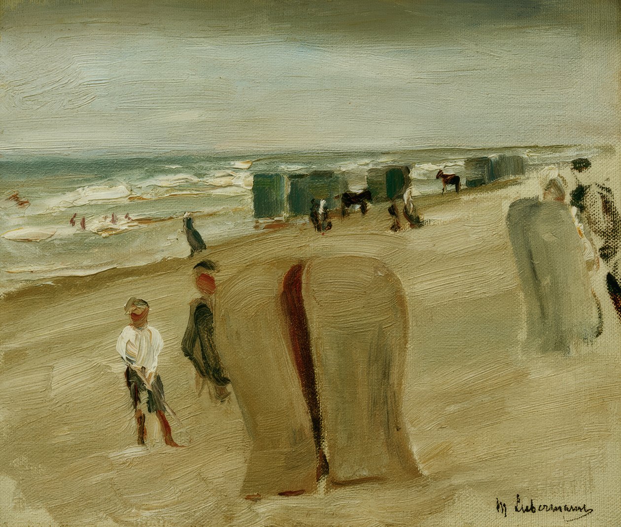 Strand med strandstoler av Max Liebermann