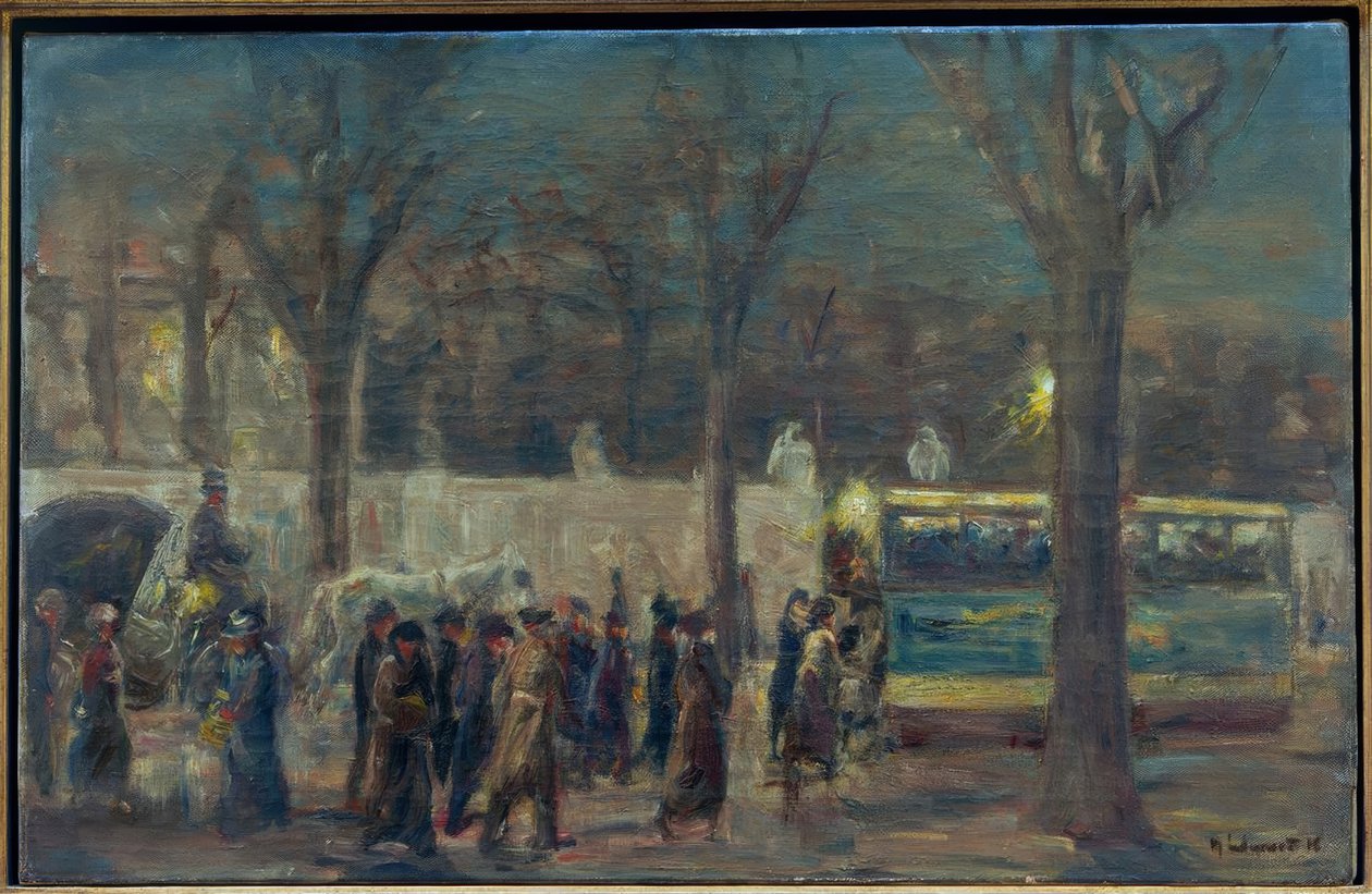 Gatebilde ved Brandenburger Tor (kveld ved Brandenburg ..) av Max Liebermann