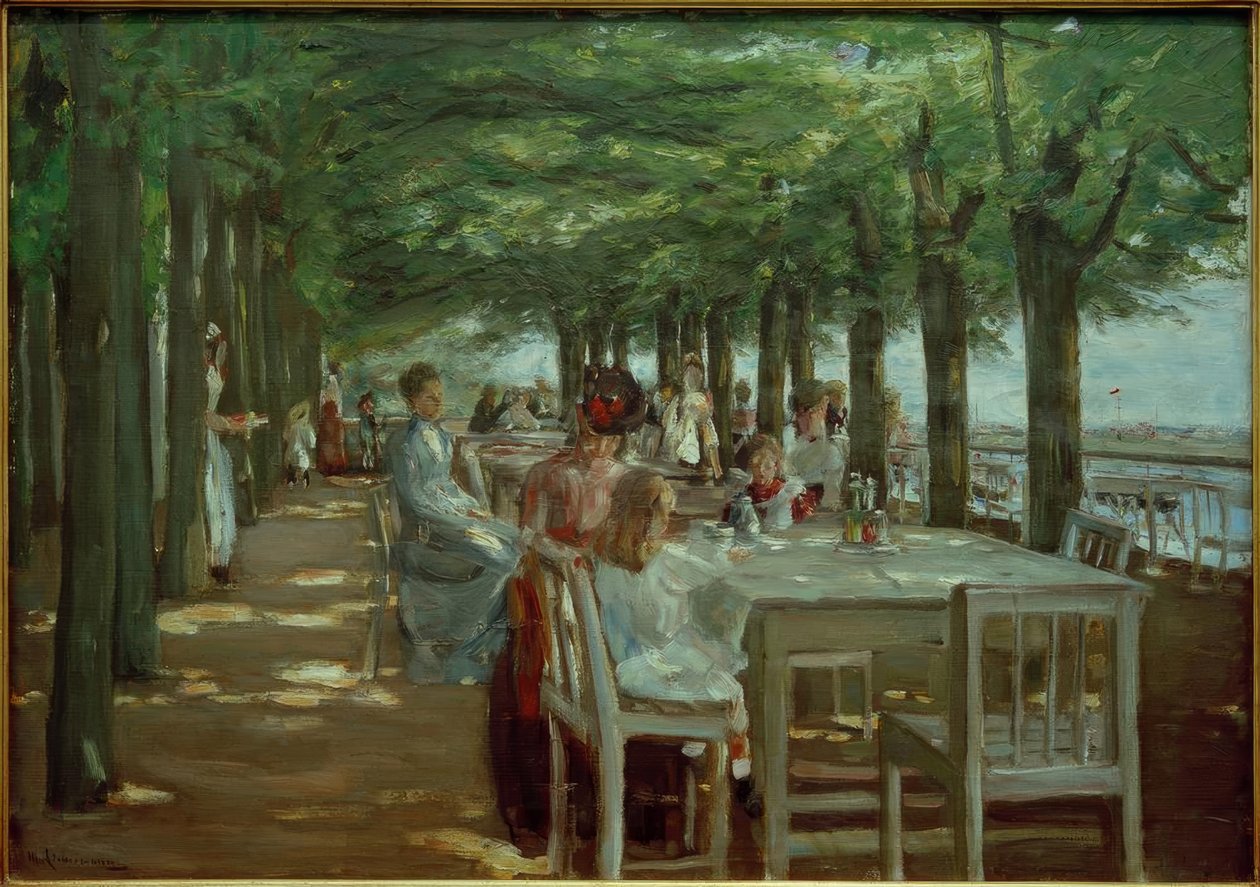 Terrasse i restauranten Jacob i Nienstedten på Elben av Max Liebermann