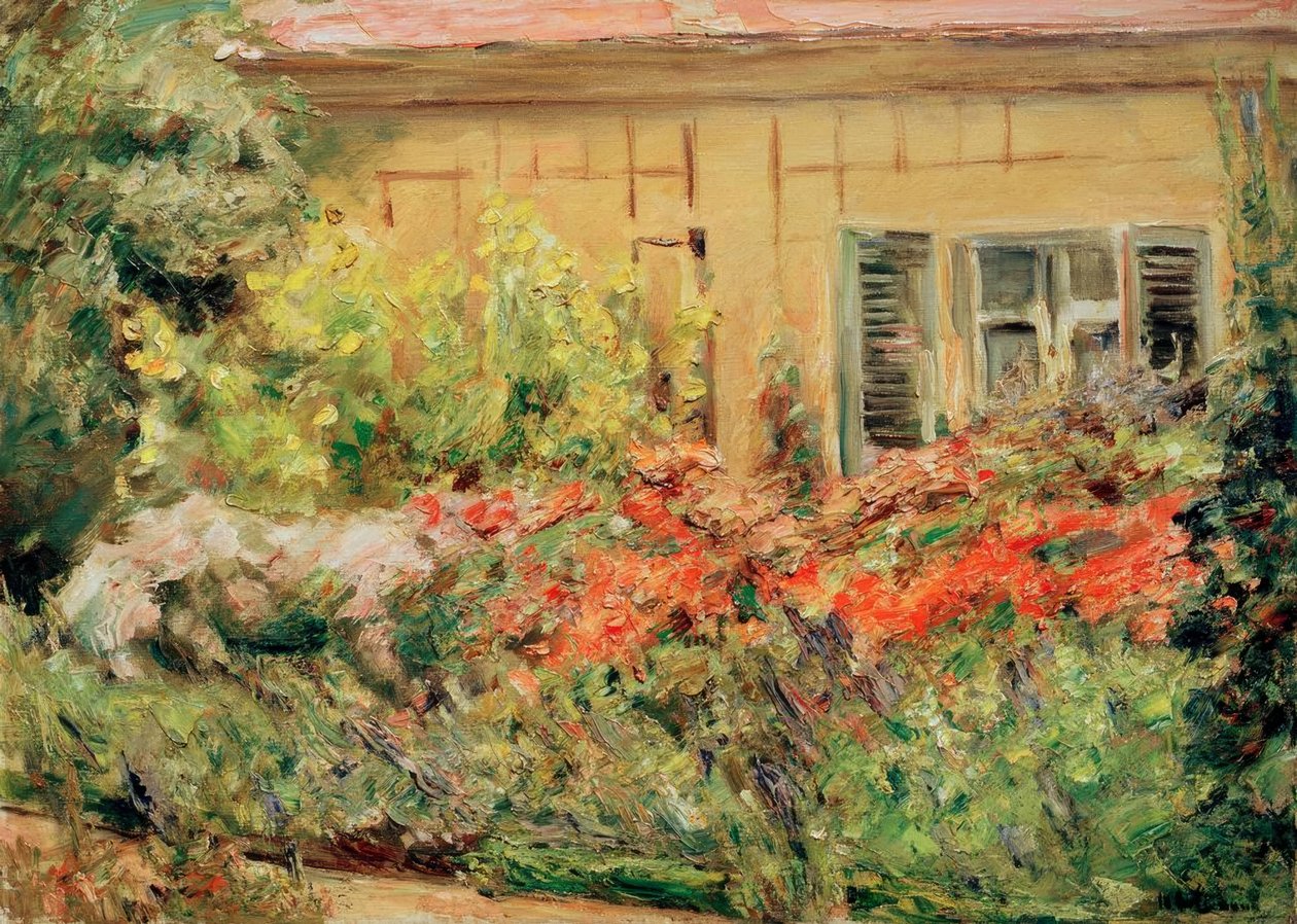 Wannsee hage. Blomsterbusker ved gartnerhytta mot nord av Max Liebermann