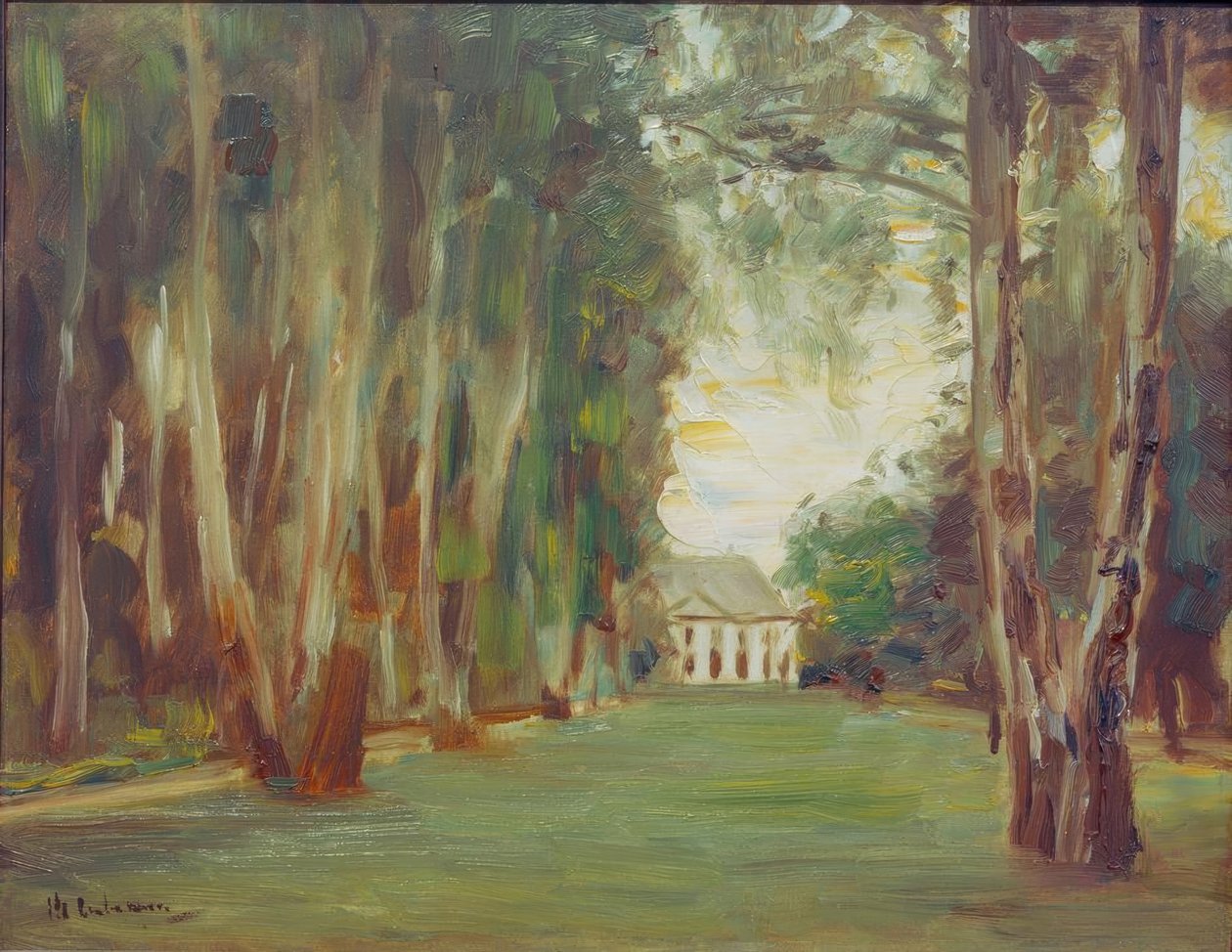 Wannsee hage med villa / Bjørke alléen i Wannsee hage av Max Liebermann