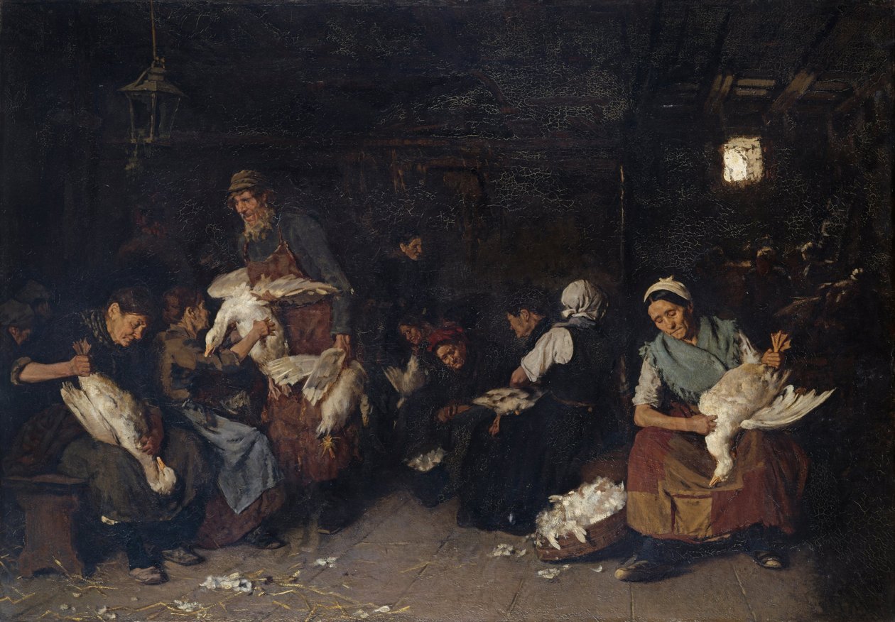 Kvinner som plukker gjess, 1872 av Max Liebermann