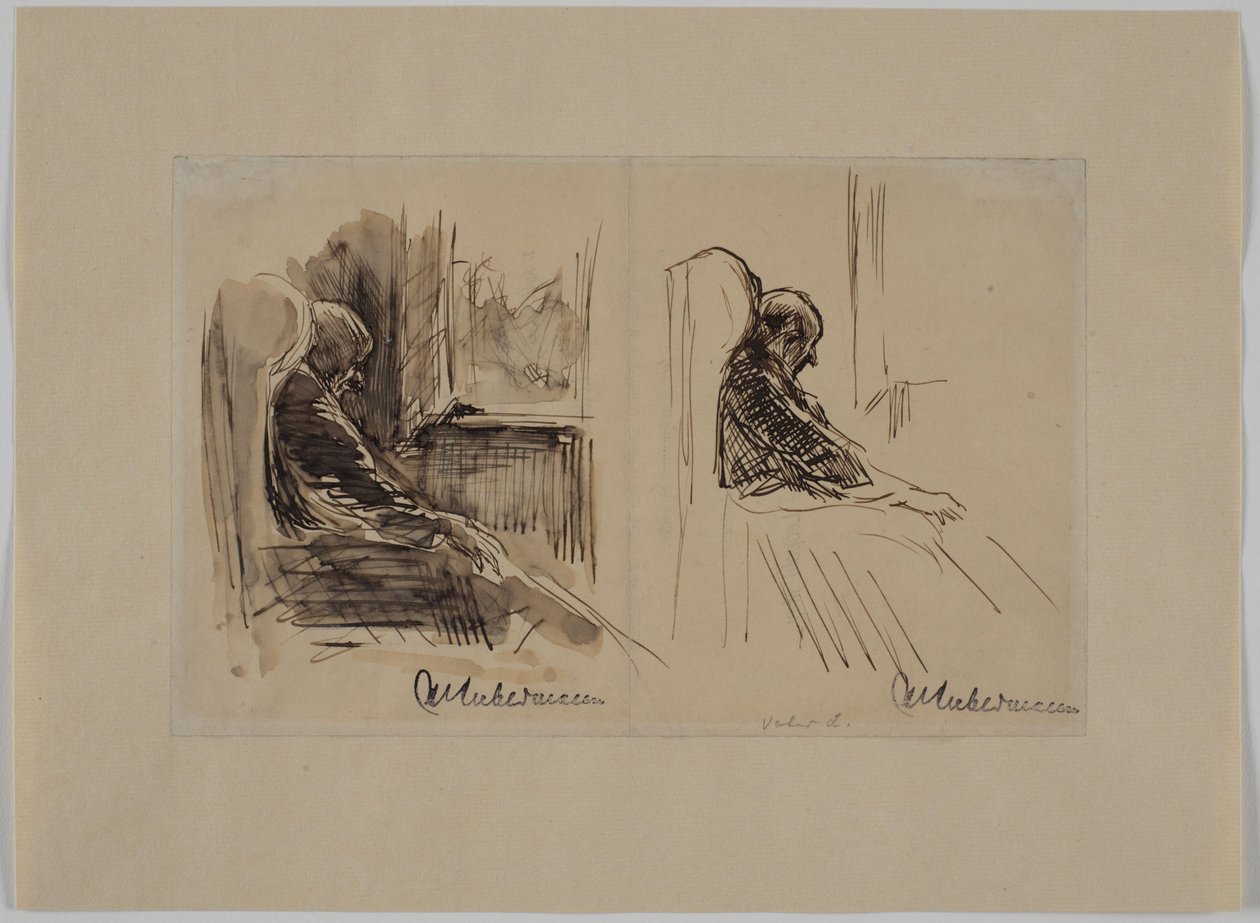 To portretter av hans far, Louis Liebermann, i lenestolen av Max Liebermann