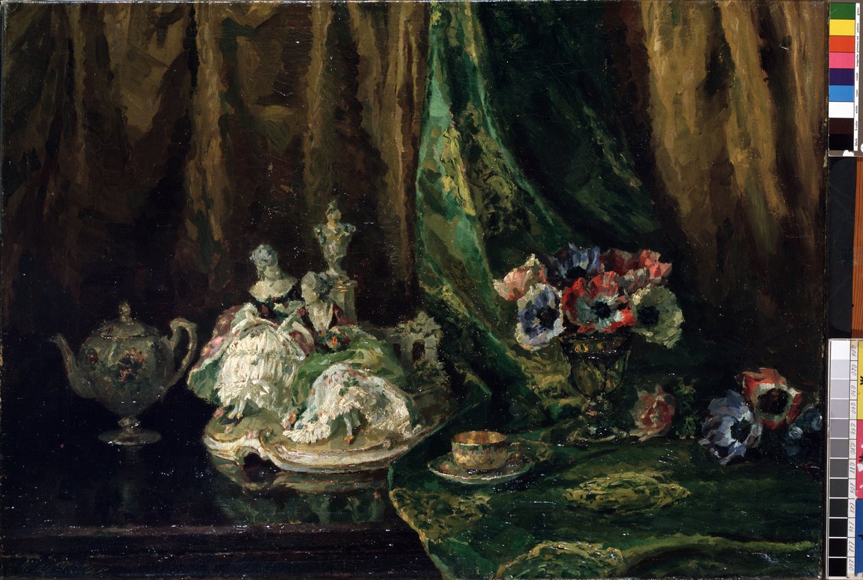 "Still life with porcelain and flowers" (Still life with porcelain and flowers) Maleri av Max Muller (1871-1938) (ec. all.) Olje på lerret. Mikalojus Konstantinas Ciurlionis kunstmuseum, Kaunas, Litauen av Max Müller