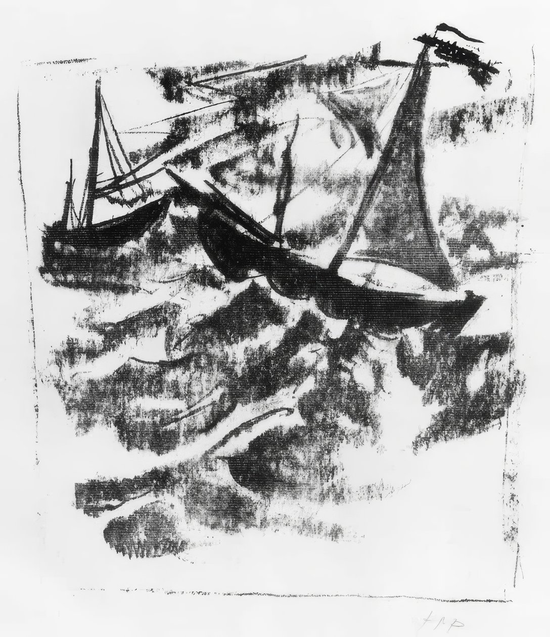 Båter i stormen av Max Pechstein