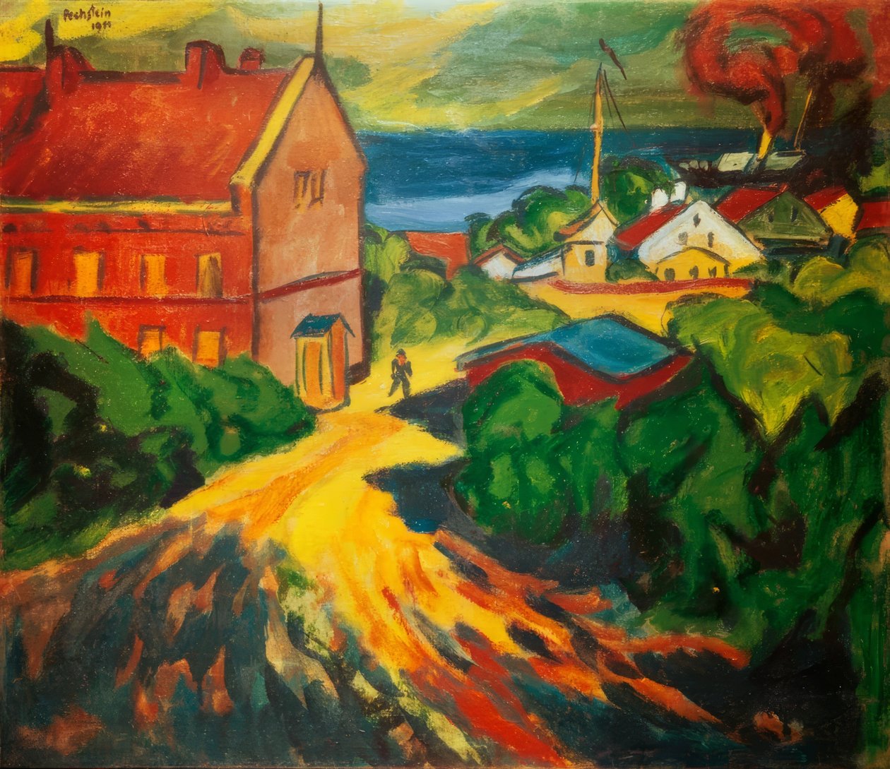 Det røde tjenestemannshuset av Max Pechstein