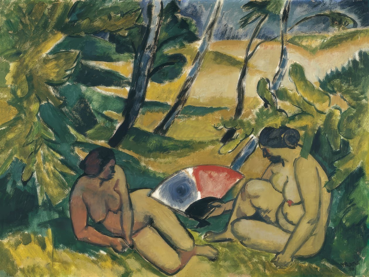 Badegjestene, 1912 av Max Pechstein