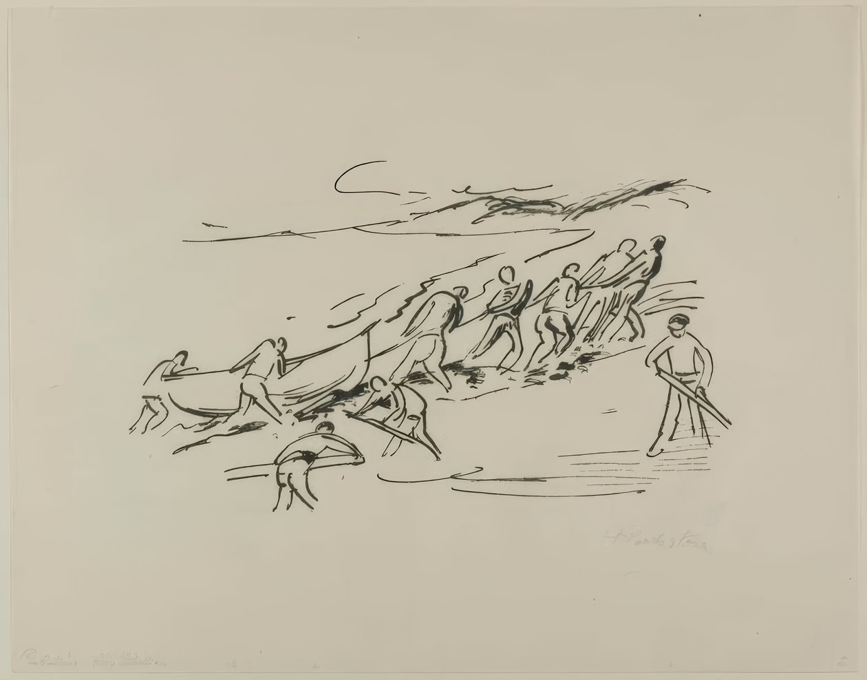 Avstigning, fra reisebilder: Italia-Sørhavet av Max Pechstein