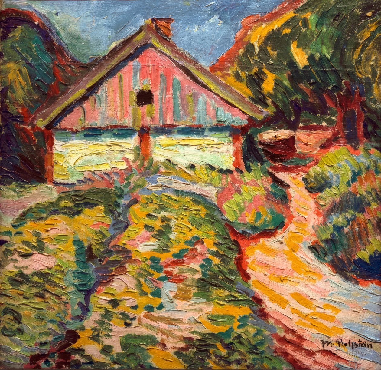 Hus på den kuriske landtunge av Max Pechstein
